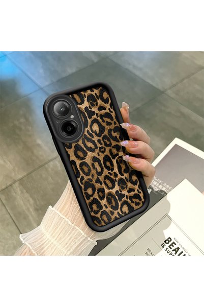 SLIMFELT حافظة تايبر منقوش سوداء عالية الجودة متوافقة مع هاتف Realme C67 4G