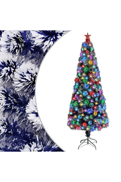 Concept Brad Crăciun artificial cu LED alb&albastru 240 cm fibră optică