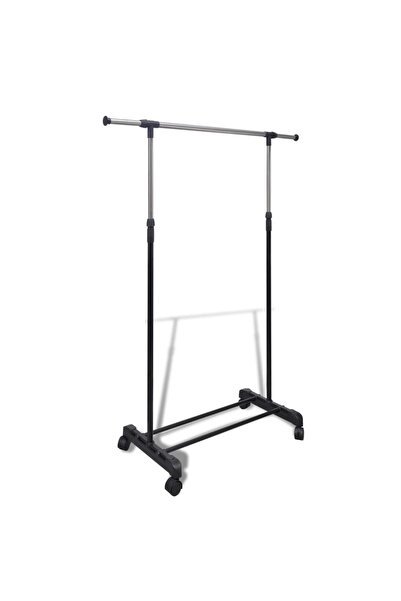 Concept Cuier de haine reglabil, 4 roți, 1 bară suspendată