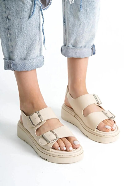 Walkenzo Fncy-602 Daily Women's Double Buckled Comfortable Sandals