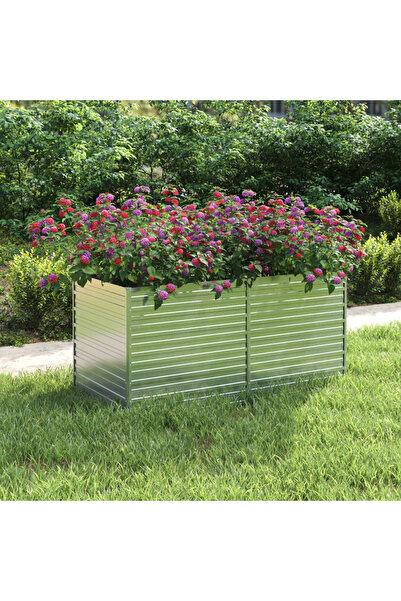 Concept Strat înălțat de grădină argintiu 160x80x77 cm oțel galvanizat
