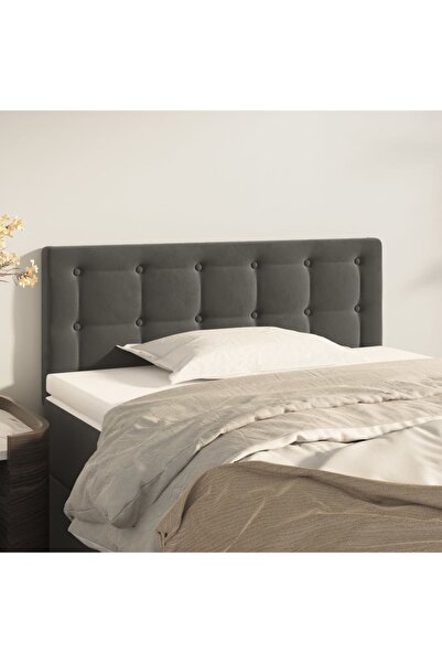 Concept Tăblie de pat, gri închis, 80x5x78/88 cm, catifea