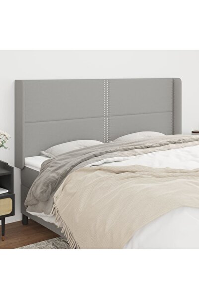 Concept Tăblie de pat cu aripioare gri deschis 203x16x118/128 cm textil