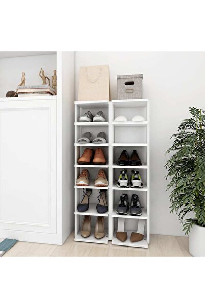 Concept Ράφι παπουτσιών, 2 τεμ., λευκό, 25x27x102 cm, μοριοσανίδα