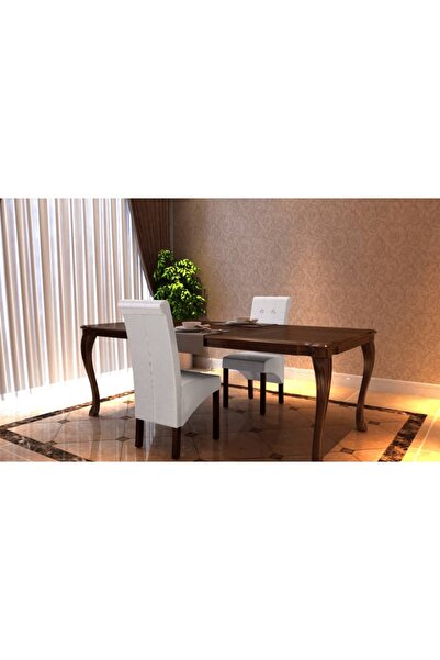 Concept Καρέκλες κουζίνας, 2 τεμ., λευκές, οικολογικό Δερμάτινο