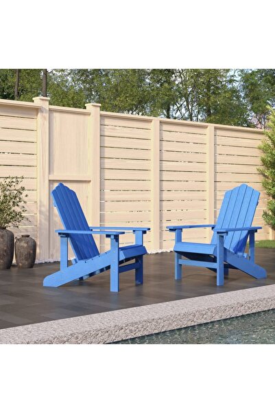Concept Adirondack garden chairs, 2 pcs., navy blue, HDPE