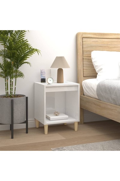 Concept Noptieră, alb extralucios, 40x35x50 cm, lemn compozit