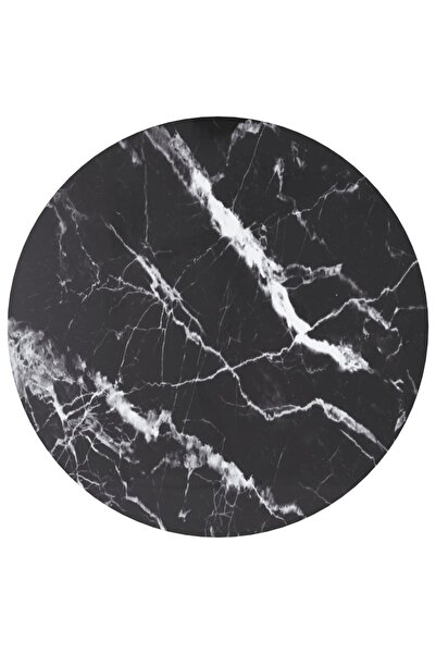 Concept Μαύρη επιφάνεια τραπεζιού Ø60x0,8 cm, σκληρυμένο γυαλί, σχέδιο από μά...