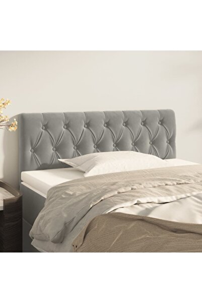 Concept Tăblie de pat, gri deschis, 100x7x78/88 cm, catifea