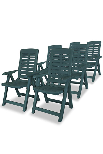 Concept Scaune grădină rabatabile, 6 buc., verde, plastic