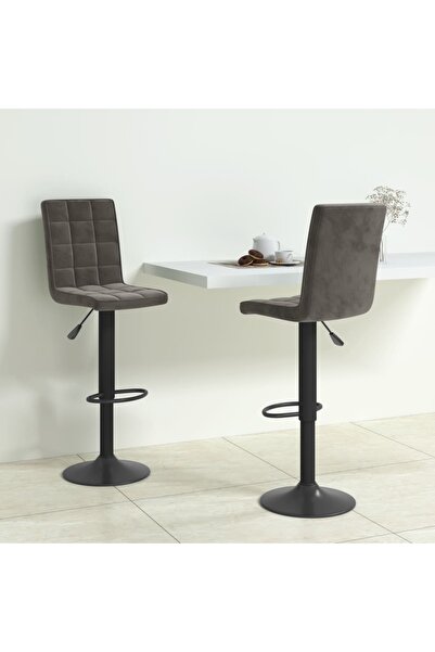 Concept Σκαμπό μπαρ, 2 τεμ., σκούρο γκρι, Βελούδο