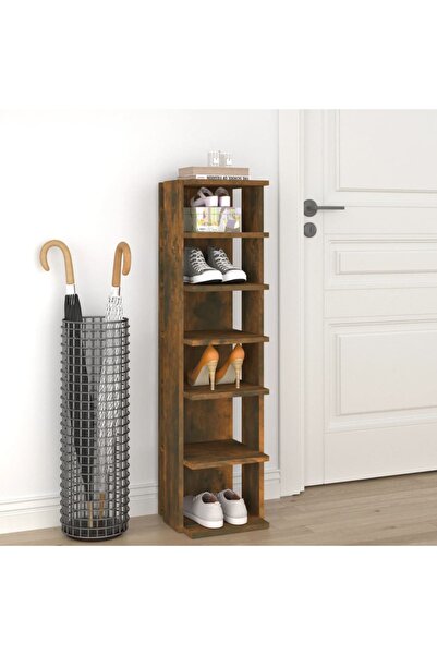 Concept Ράφι παπουτσιών, καπνιστή δρυς, 25x27x102 cm, επεξεργασμένο ξύλο