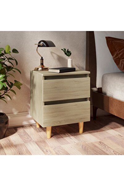 Concept Noptieră cu picioare lemn masiv pin, stejar sonoma, 40x35x50 cm