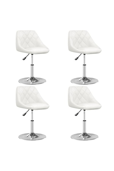 Concept Καρέκλες κουζίνας, 4 τεμ., λευκές, οικολογικό Δερμάτινο