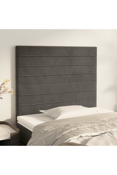 Concept Κομοδίνα, 2 τεμ., σκούρο γκρι, 100x5x78/88 cm, Βελούδο