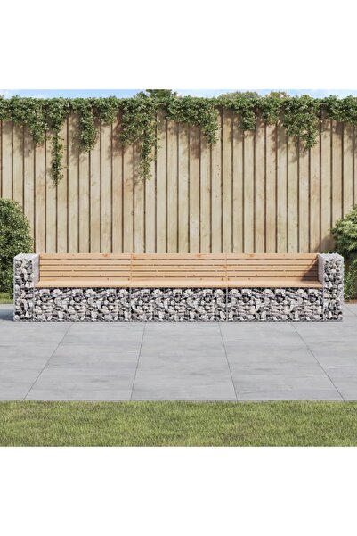 Concept Παγκάκι κήπου, σχέδιο γκαζόν, 347x71x65,5 εκ., μασίφ ξύλο πεύκου