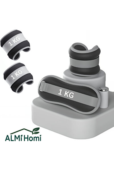 almihomi 1 Pair Ankle & Wrist Weights 1KG Each Soft Skin Sand Weights for Leg...