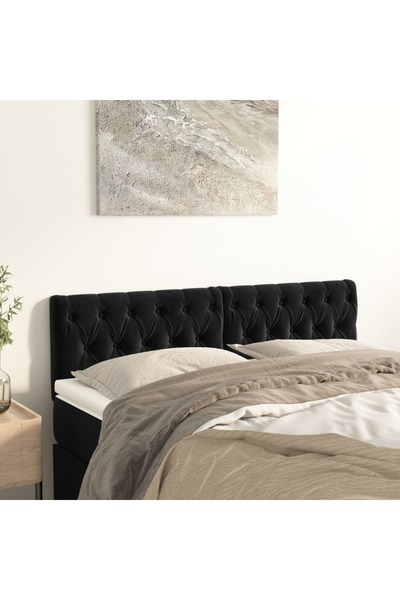 Concept Κομοδίνα, 2 τεμ., μαύρα, 80x7x78/88 cm, Βελούδο