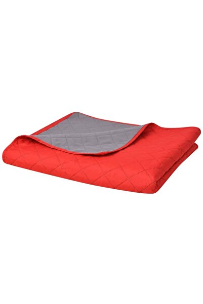 Concept Κουβέρτα Καπιτονέ Διπλής όψης , 170 x 210 εκ., κόκκινη και γκρι