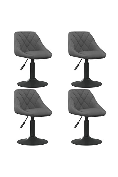 Concept Περιστρεφόμενες καρέκλες τραπεζαρίας, 4 τεμ., σκούρο γκρι, Βελούδο