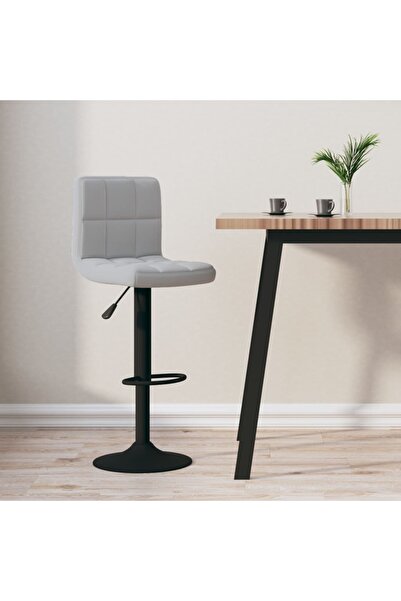 Concept Scaun de bar, gri deschis, catifea