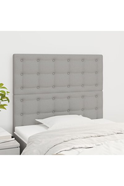 Concept Tăblii de pat, 2 buc, gri deschis, 80x5x78/88 cm, textil