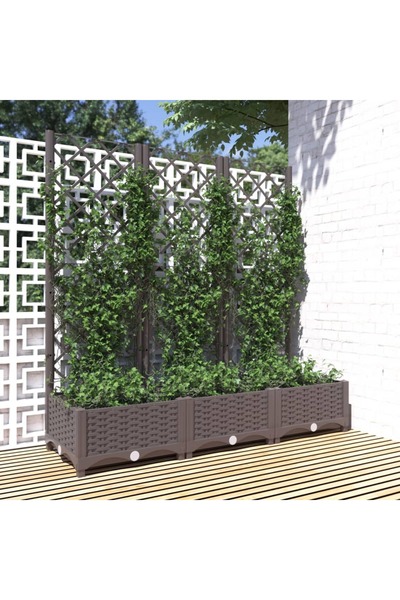 Concept Γλάστρα κήπου με πέργκολα, καφέ, 120x40x121,5 cm, PP