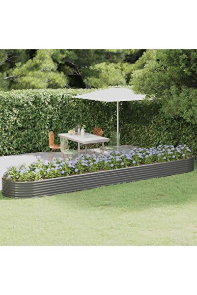 Concept Γκρι γλάστρα κήπου 507x100x36 cm ηλεκτροστατικά βαμμένη από χάλυβα