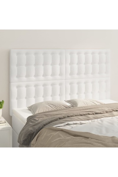 Concept Κομοδίνα, 4 τεμ., λευκά, 72x5x78/88 cm, οικολογικό Δερμάτινο