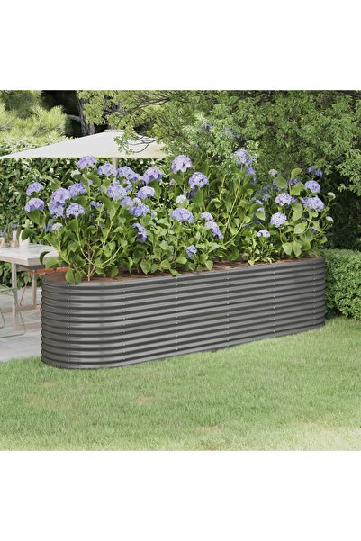Concept Jardinieră grădină gri 296x80x68 cm oțel vopsit electrostatic