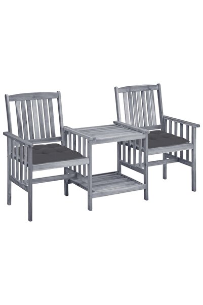 Concept Καρέκλες κήπου με τραπεζάκι τσαγιού και μαξιλάρια, από μασίφ ξύλο ακα...