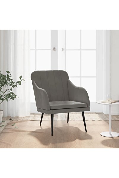 Concept Πολυθρόνα, σκούρο γκρι, 63x76x80 εκ., Βελούδο