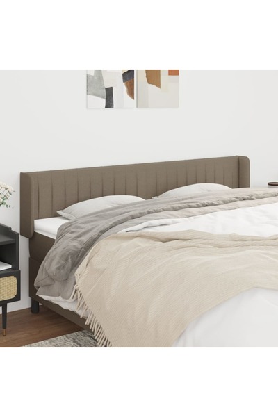 Concept Tăblie de pat cu aripioare gri taupe 163x16x78/88 cm textil