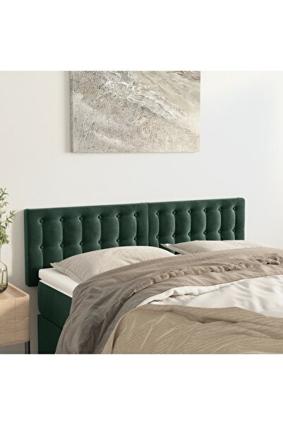 Concept Tăblii de pat, 2 buc., verde închis, 72x5x78/88 cm, catifea