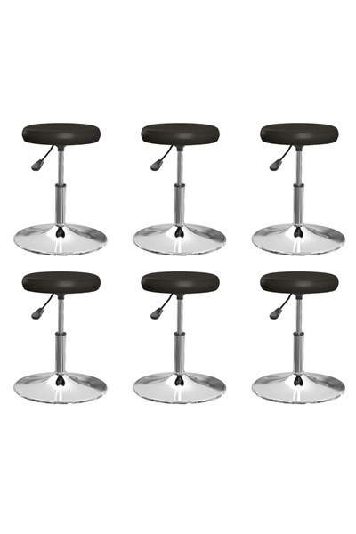 Concept Καρέκλες κουζίνας, 6 τεμ., μαύρες, οικολογικό Δερμάτινο