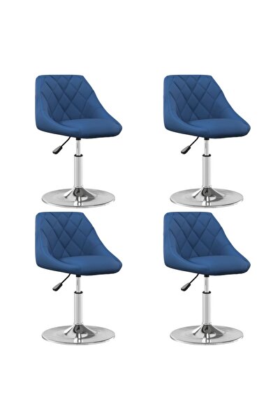 Concept Scaune de bucătărie pivotante, 4 buc., albastru, catifea