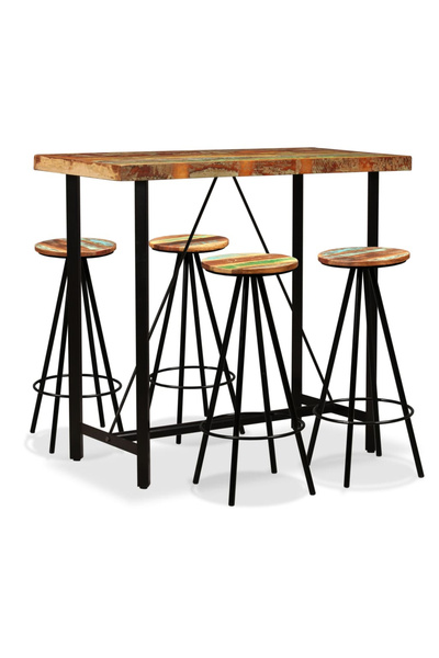 Concept Σετ επίπλων μπαρ, 5 τεμάχια, από μασίφ ανακυκλωμένο ξύλο