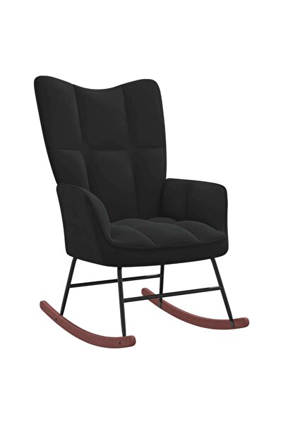 Concept Κουνιστή πολυθρόνα, μαύρη, Βελούδο