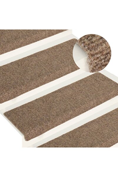 Concept Πατάκια σκαλοπατιών με βελονιά, 15 τεμ., κρεμ, 65x25 εκ.