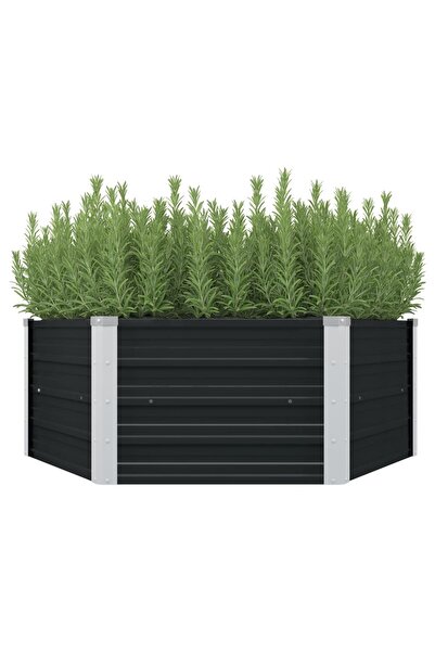 Concept Strat înălțat de grădină antracit 129x129x45 cm oțel galvanizat