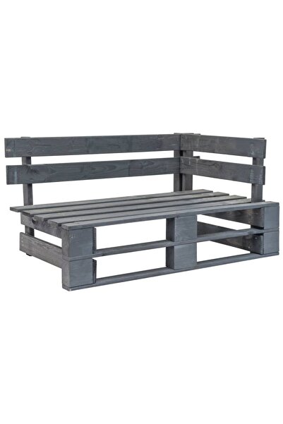 Concept Bancă de colț pentru grădină din paleți, gri, lemn