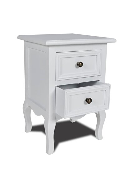 Concept Noptieră cu 2 sertare, MDF, alb