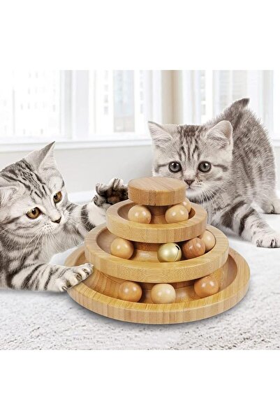 Arabest 3-Level Cat Ball Track, Cat Ball Toy, Cat Toys Roller with 9 Removabl...