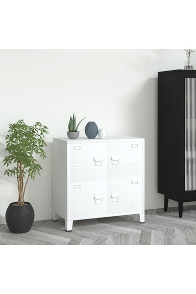 Concept Βιομηχανική αρχειοθήκη, λευκή, 75x40x80 cm, ατσάλινη