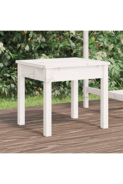 Concept Παγκάκι κήπου, λευκό, 50x44x45 cm, μασίφ ξύλο πεύκου