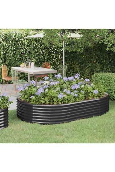 Concept Γλάστρα κήπου ανθρακί 214x140x36 cm από ατσάλι