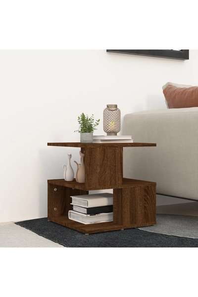 Concept Βοηθητικό τραπεζάκι, καφέ δρυς, 40x40x40 εκ., επεξεργασμένο ξύλο