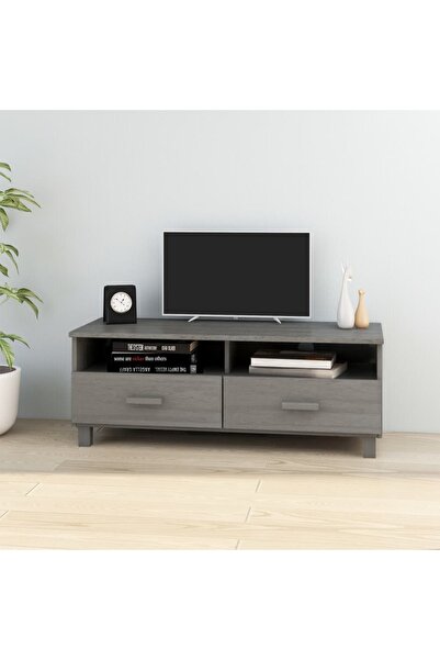 Concept Comodă TV, gri deschis, 106x40x40 cm, lemn masiv de pin