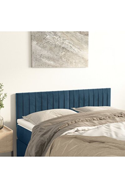 Concept Tăblii de pat, 2 buc., albastru închis, 72x5x78/88 cm, catifea