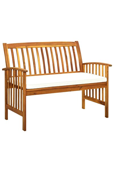 Concept Παγκάκι κήπου με μαξιλάρια, 119 cm, μασίφ ξύλο ακακίας